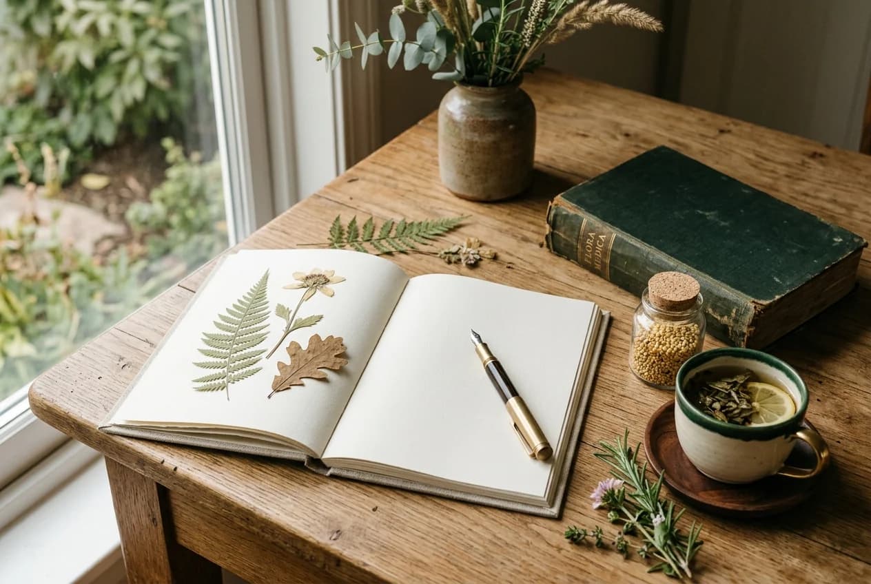 Narpavi Academy Food Therapy Study Desk & Botanical Notebook